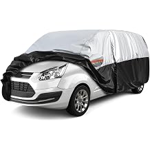 Car Cover Suitable for VW T5 T6 LWB Peugeot Travelle Long Universal Waterproof Full Garage Car Cover with Zip Door for Snow Rain All Weather Protection