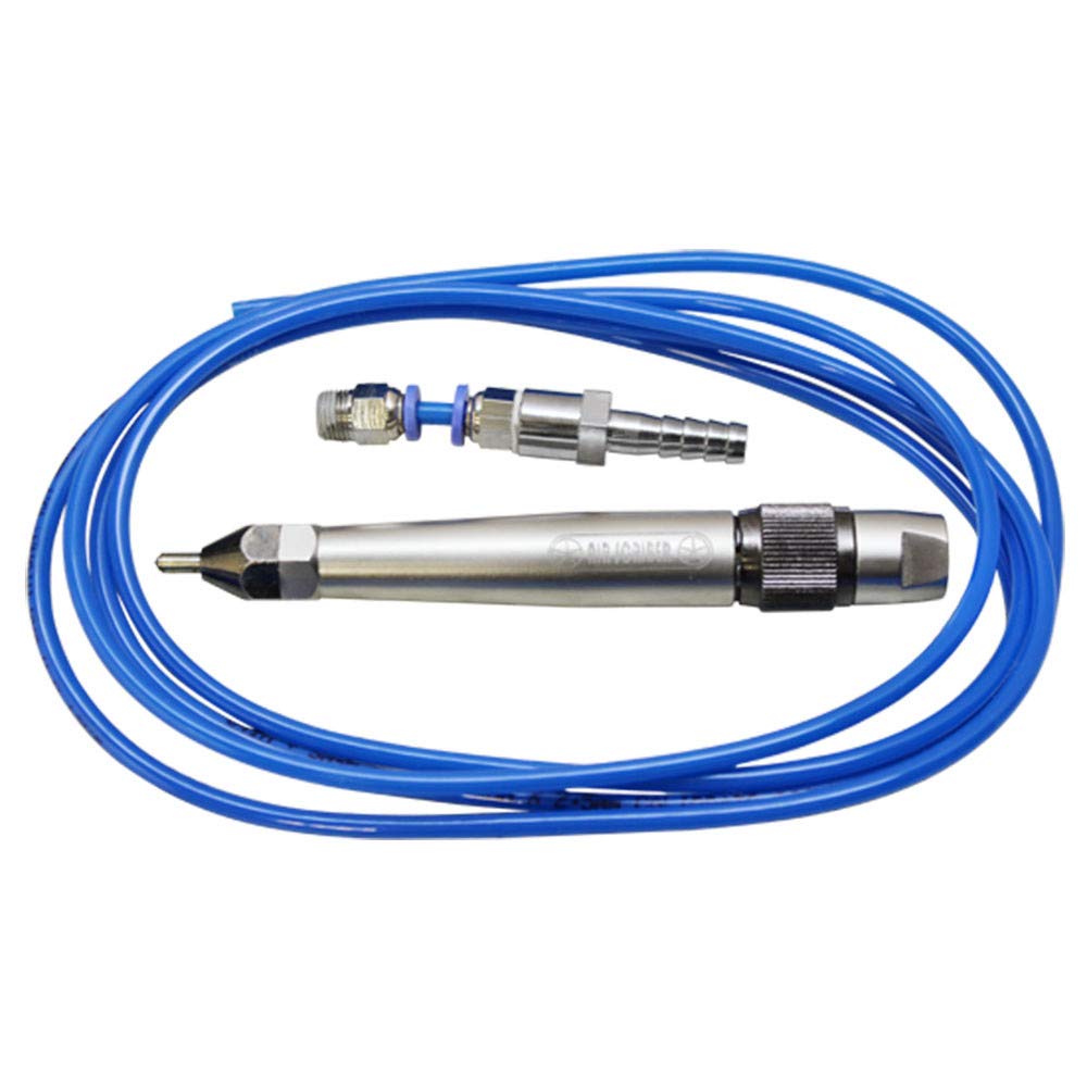 Pneumatic Air Scribe Engraving Pen Pencil Grinder Engraver Tool Chisel Tip Hose