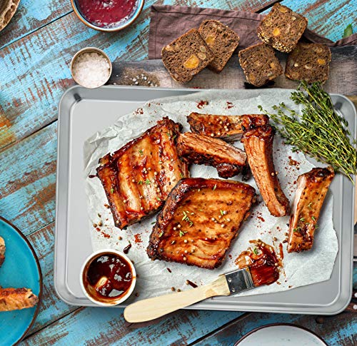 Extra Large Baking Sheet Set Of 2, P&P Chef Stainless Steel Bakeware Cookie Sheet Baking Pan, Rectangle 19.6''X13.5''X1.2'', Heavy Duty & Large Capacity, Oven & Dishwasher Safe #TOP4