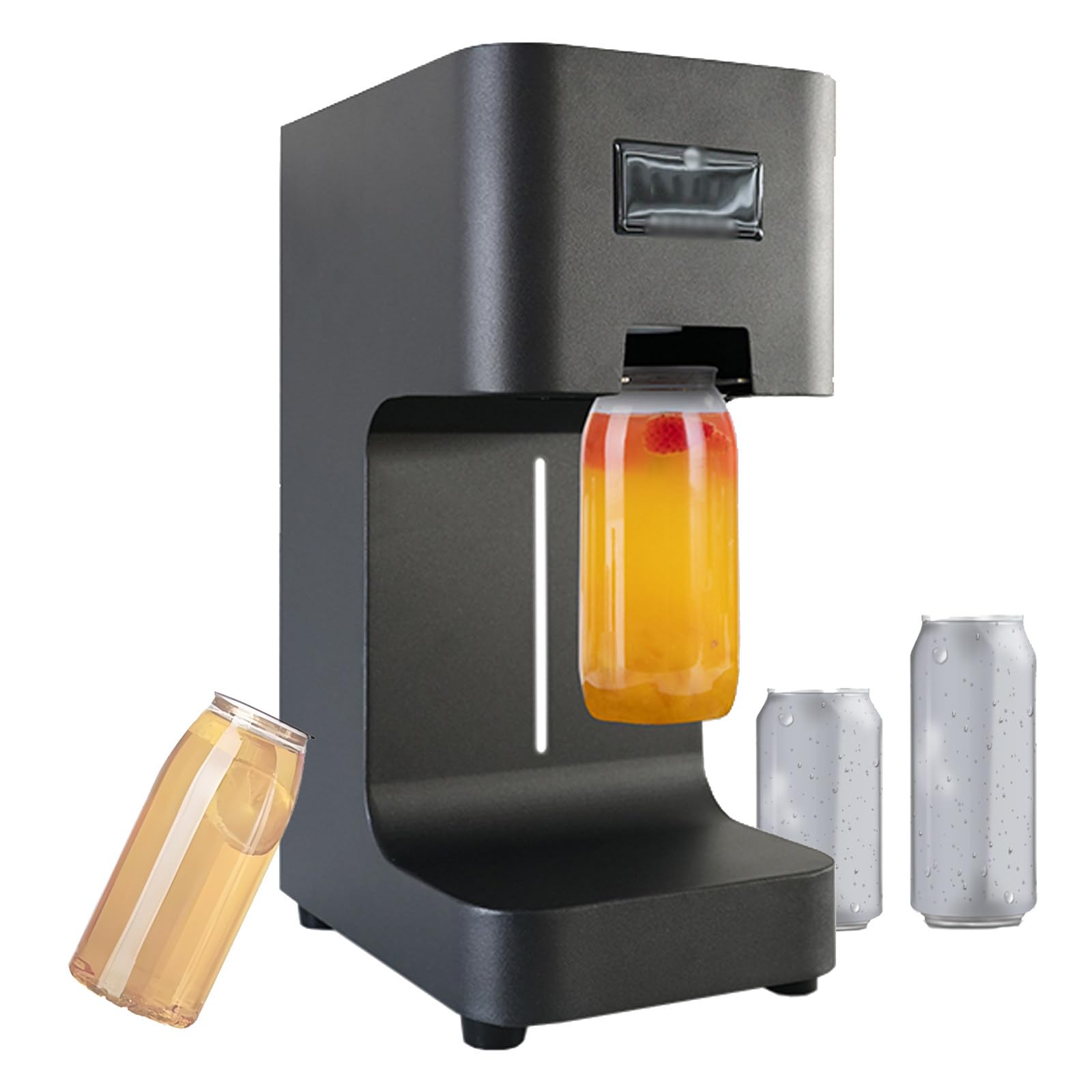Scelleuse Automatique De Canettes - Outil De Scellage Efficace pour Canettes De Soda, en Aluminium Et en Plastique, Idéal pour Un Usage Commercial, Noir