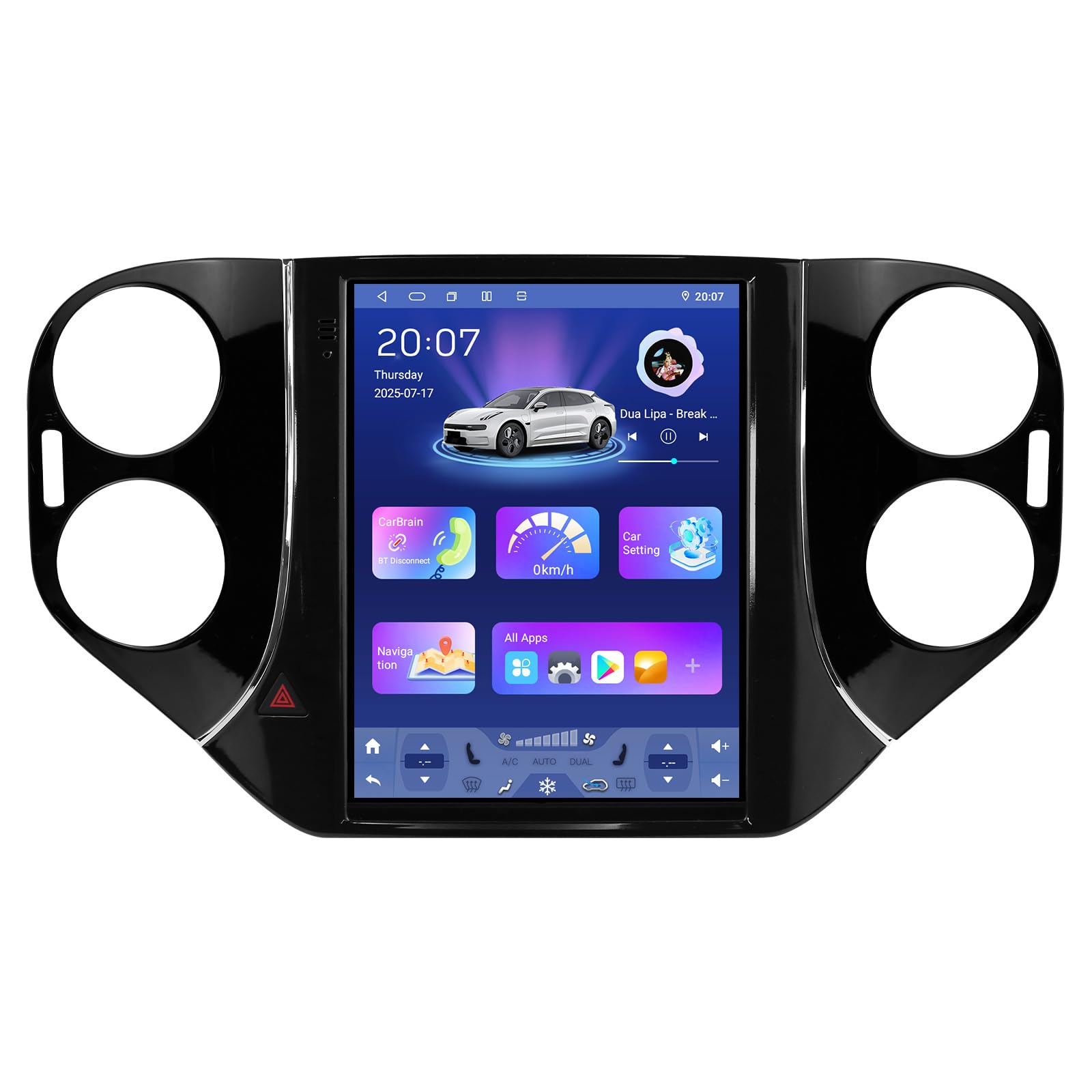 Android 14 Car Stereo for VW Tiguan 1NF (2007-2016), 8Core 4G+64G GPS Navigation with 9.7 inch QLED Touchscreen via Carplay Android Auto SWC Bluetooth 5.4 EQ USB TPMS