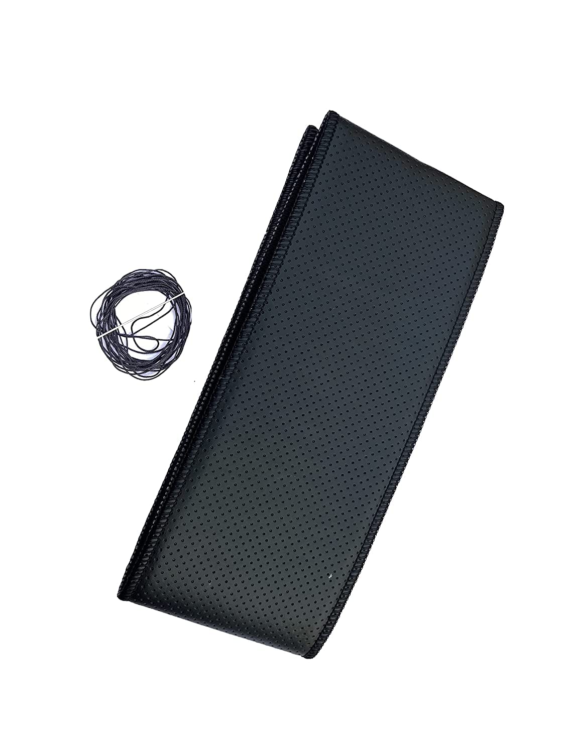 Dotted Foam Soft Grip Car Steering Cover with Needle - Leather, Breathable, Anti Slip (Black) Compatible with 1 Series-image-15