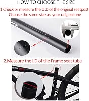 Tijă de șa pentru bicicletă din aliaj de aluminiu PLATTBK, 450 mm, pentru MTB, cursieră, downhill, BMX, diametre 25.4, 27.2, 28.6, 31.6 5