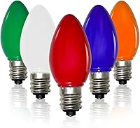 Vista 12 de GOOTHY Paquete de 12 bombillas LED T13 de repuesto, bombillas LED E12 impermeables de 0.6W para luces de cadena de patio al aire libre S14 G40 C7