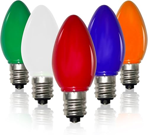 Miniatura 12 de GOOTHY Paquete de 12 bombillas LED T13 de repuesto, bombillas LED E12 impermeables de 0.6W para luces de cadena de patio al aire libre S14 G40 C7