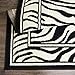 Modern Animal Print Skin White & Black Area Rug Zebra Bordered African Carpet (5' 3