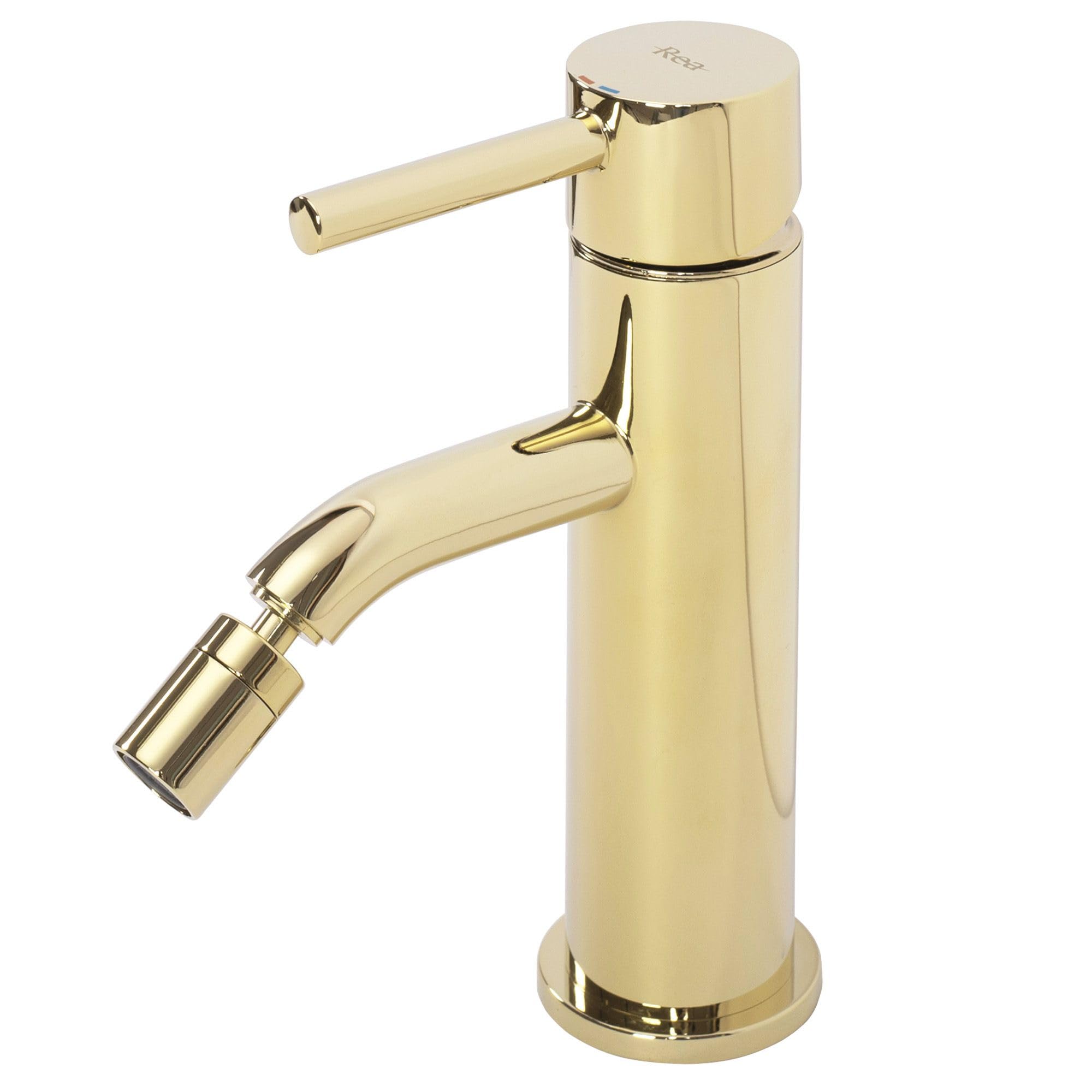 Rea - Rubinetto Bidet Lungo Gold Miscelatore Monocomando In Ottone Per Wc Wc Bagno (Oro) 14 X 5 X 17 cm