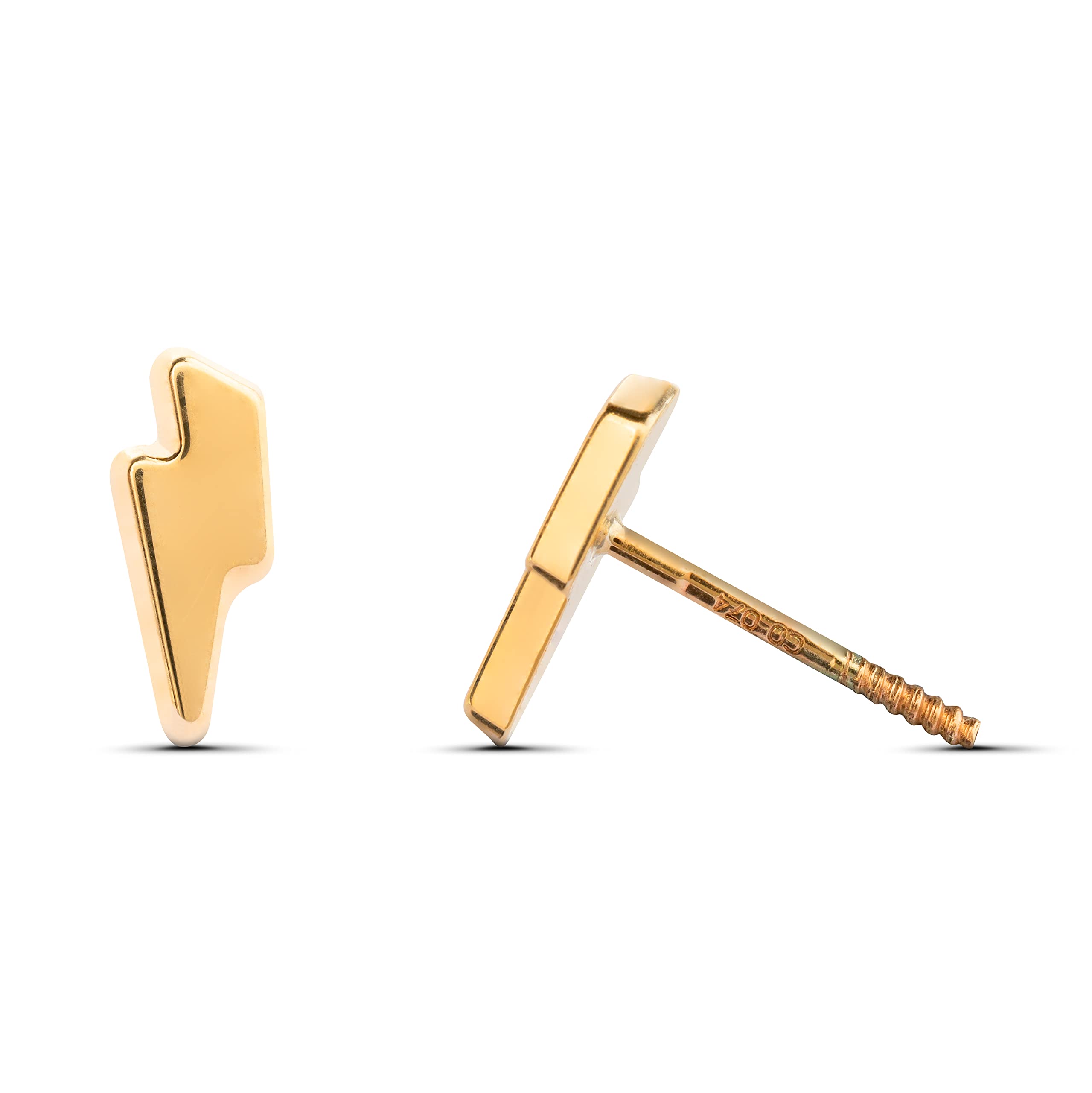 Pendientes bebé niña mujer oro - 9K, rayo oro amarillo, 3mm, preparado con estuche regalo, cierre de rosca, fabricados en España. Modelo Ray de la marca Smalliful.