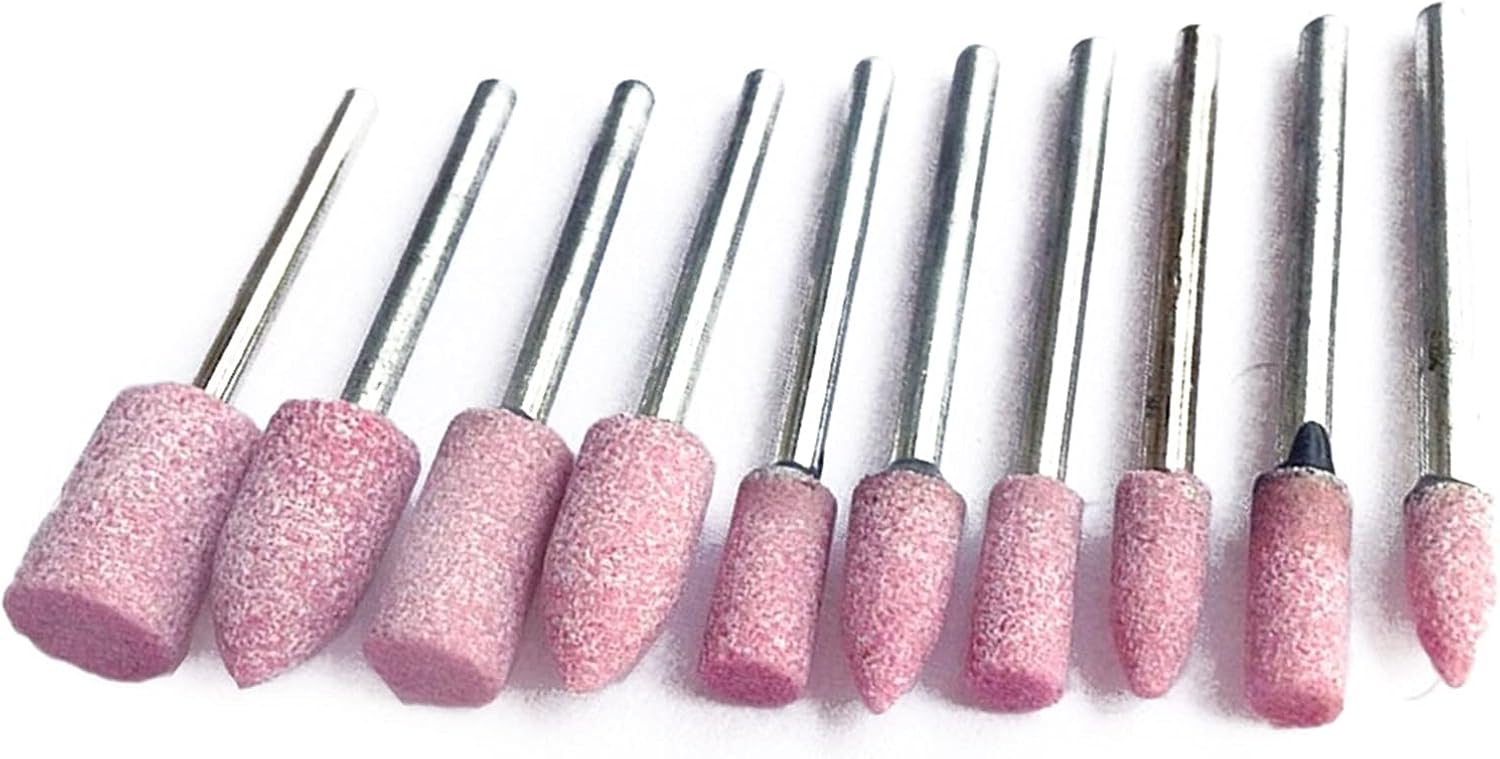 Burrs Buffing Wheels Grinding Heads Rotary Tool Outer Diameter Grinding Wheel，10Pcs 1/8 Shaft Mounted Rotary Tool Grinding Wheel Head Ceramic Grinding Wheel Head Electric Grinding Wheel Accessories