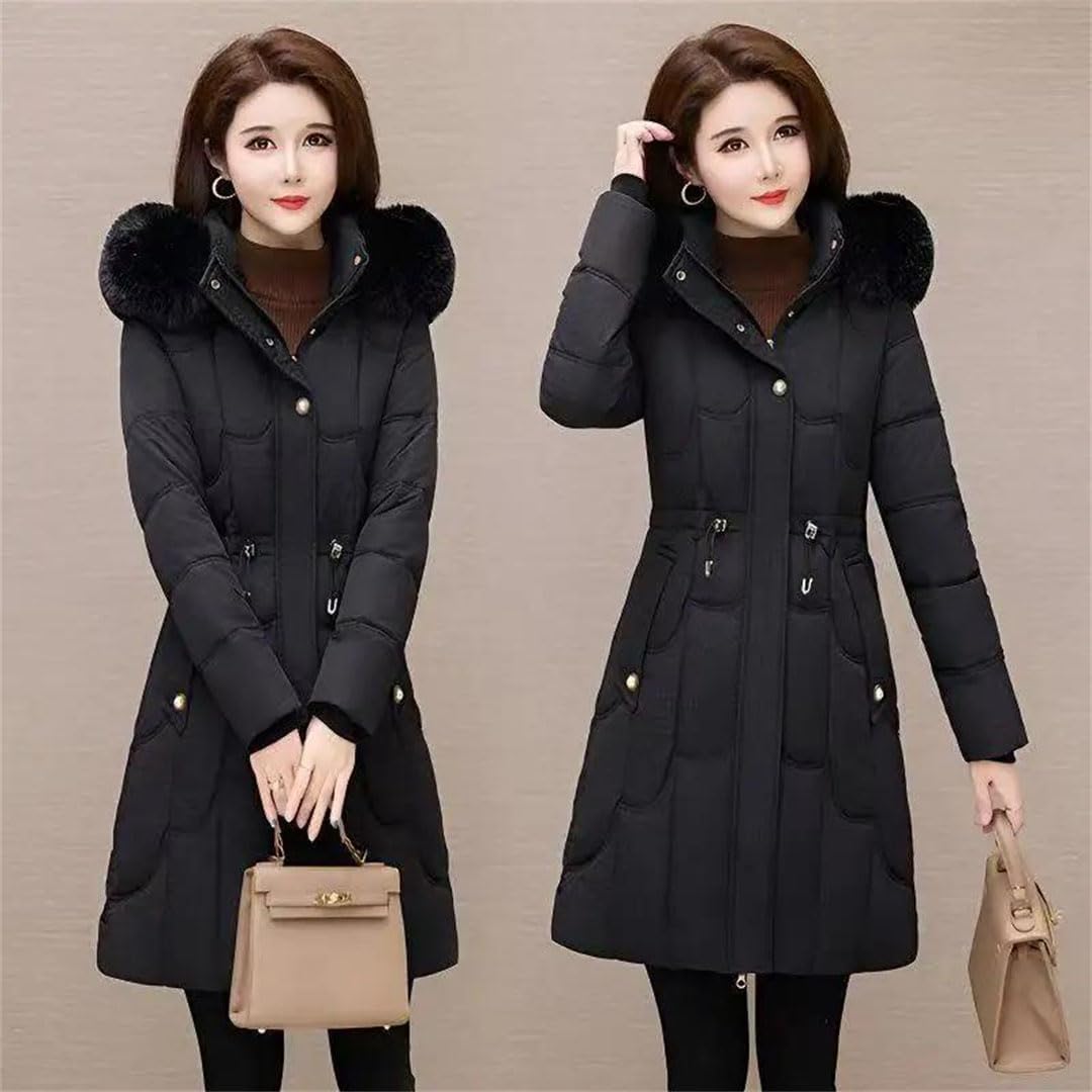 Women Winter Parka Korean Down Cotton Coat Warm Cardigan Medium Length Loose Thicken Slim Cotton Jacket