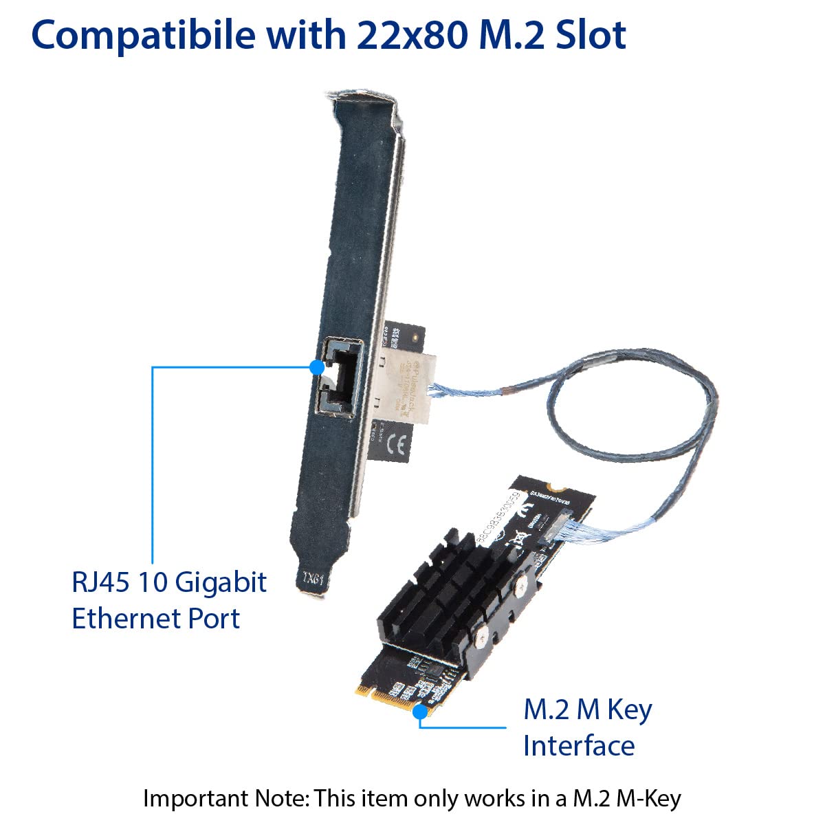 IO Crest 10 Gigabit M.2 M Key Ethernet Network Expansion Card