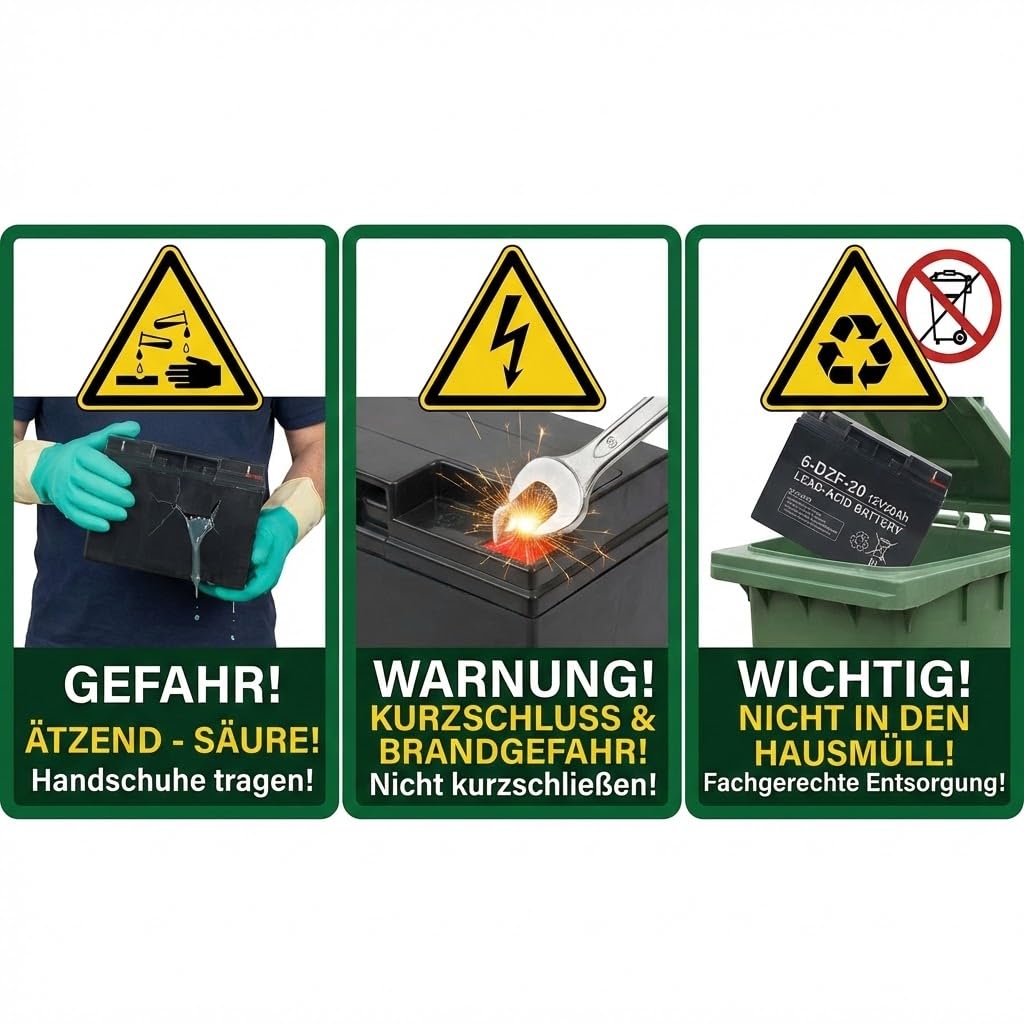 Akku 20Ah 12V Blei-Gel-Akku USV Batterie statt 17Ah 18Ah 19Ah 21Ah GEL 12V/20Ah