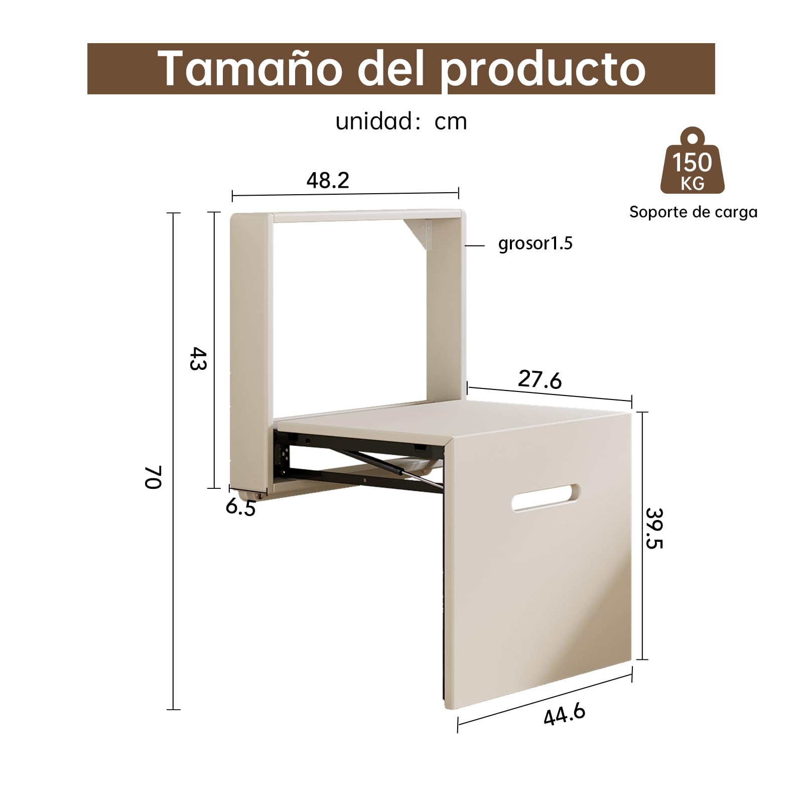 Miuuod Silla Plegable montada en la Pared de Pulgadas de Ancho, Taburete para Cambiar Zapatos, reposapiés para Puerta, Taburete Plegable para Colgar balcón, taburetes de Pared Ocultos Que
