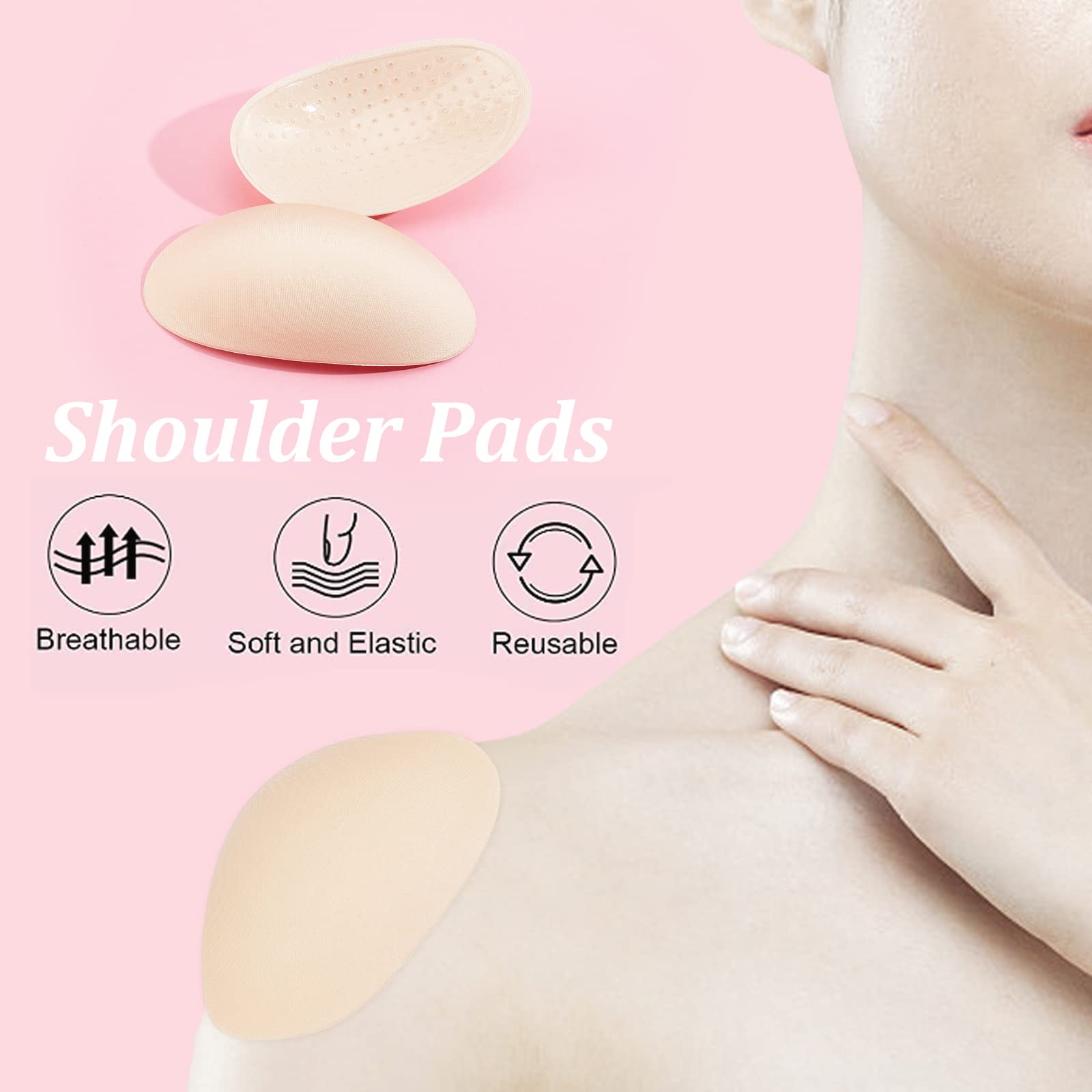 Épaulettes Auto-adhésives En Silicone – 4 Paires, Trous De Ventilation, Invisibles, Ajustement Des épaules Tombantes