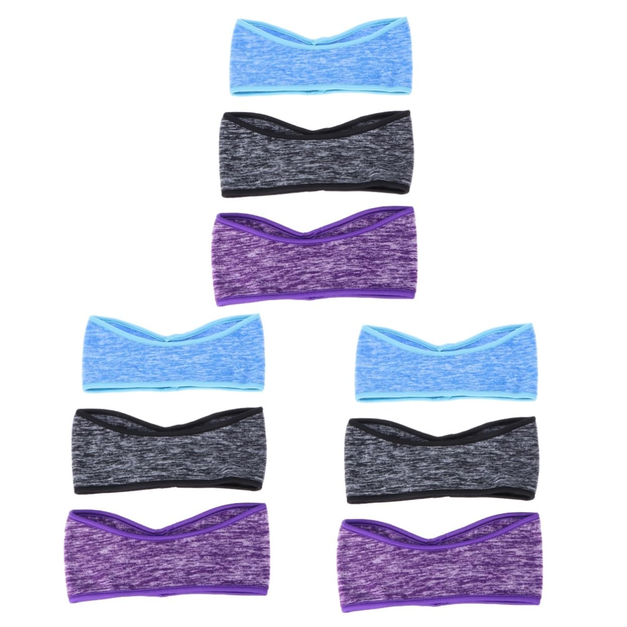Holibanna 9pcs Workout Headbands Ear Muffs Fleece Ear Warmers for Running Yoga Cycling Grey Fits