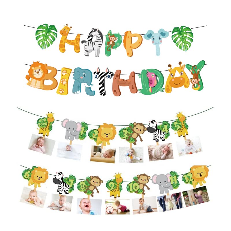 Ali's Creationz 1st Birthday Decorations for Boys Girls, Wild One Birthday Decorations, Safari Birthday Decorations, Jungle Birthday Decorations, Jungle Photo Banner