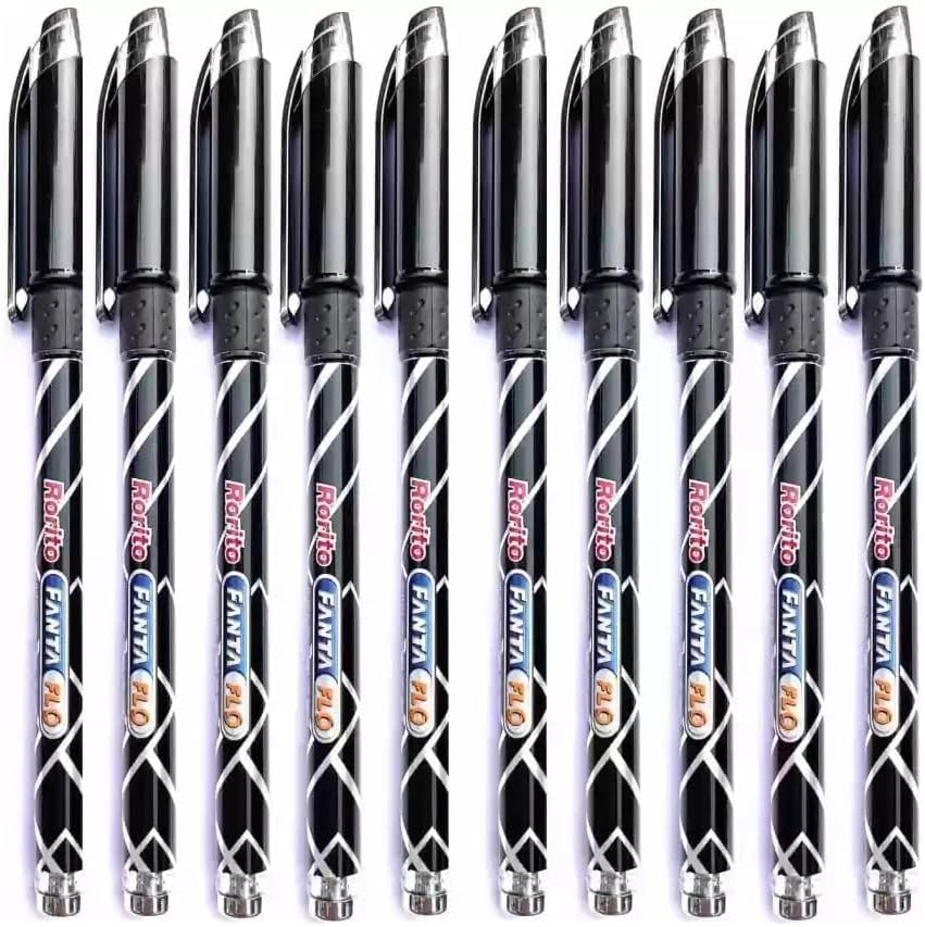 FIRST CLICK Rorito Fantaflo 20 Black Ballpoint Pens With Dotted Grip ...
