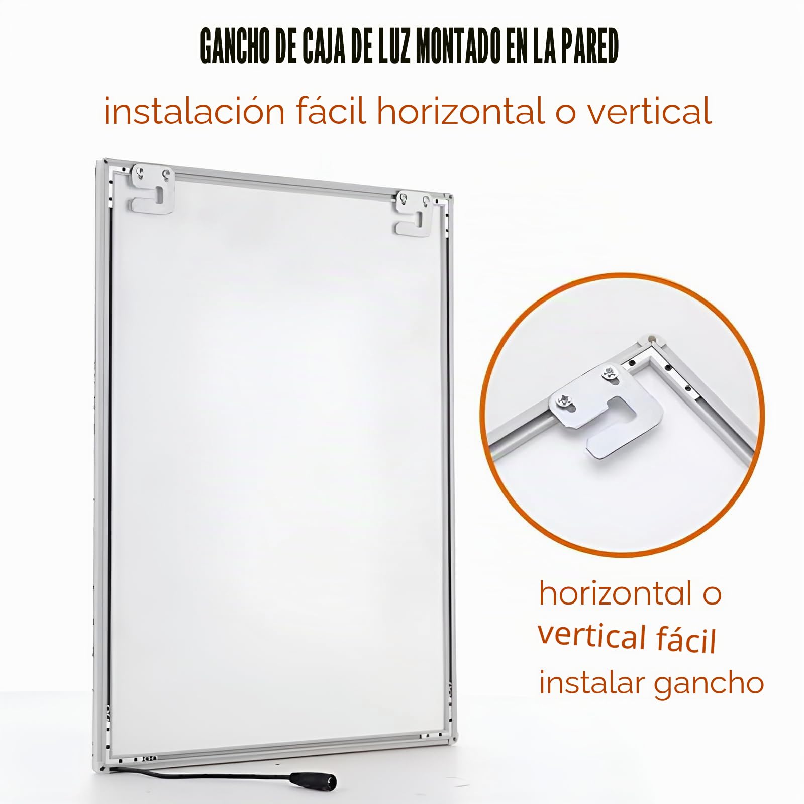 1 caja de luz LED ultrafina de vidrio templado, marco publicitario LED para menú, para restaurantes, bares y tiendas black A2