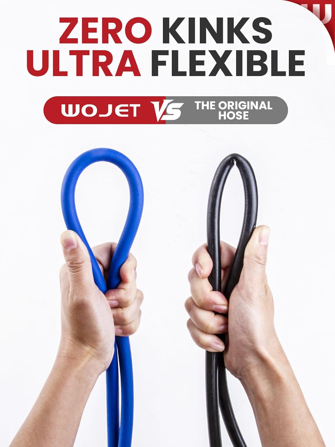 WOJET Pressure Washer Hose 25ftx1/4”, Ultra Flexible Power Washer Hose with M22 14mm Non-leak Thread Fitting, High Pressure Hose fits Electric Power Washers, Replacement Hose for Ryobi Models, 3200PSI