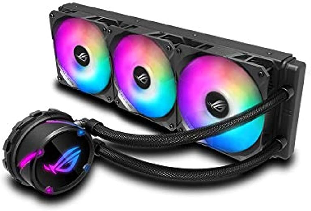 ASUS ROG Strix LC 240 RGB White Edition All-in-one Liquid CPU Cooler with Aura Sync RGB, and Dual ROG 120mm addressable RGB Radiator Fans thumbnail 2
