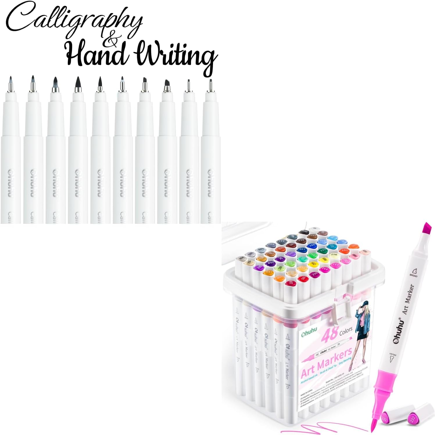 Ohuhu Calligraphy Pens Brush Chisel Fine 10 Size Togo Ubuy