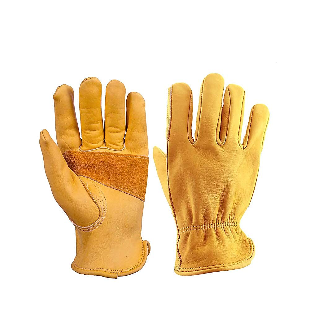 hixswnu Guanti da Giardinaggio Impermeabili Resistenti al Taglio da Uomo, Guanti da Lavoro in Pelle antispina, protettivi durevoli per attività in Giardino e all'aperto