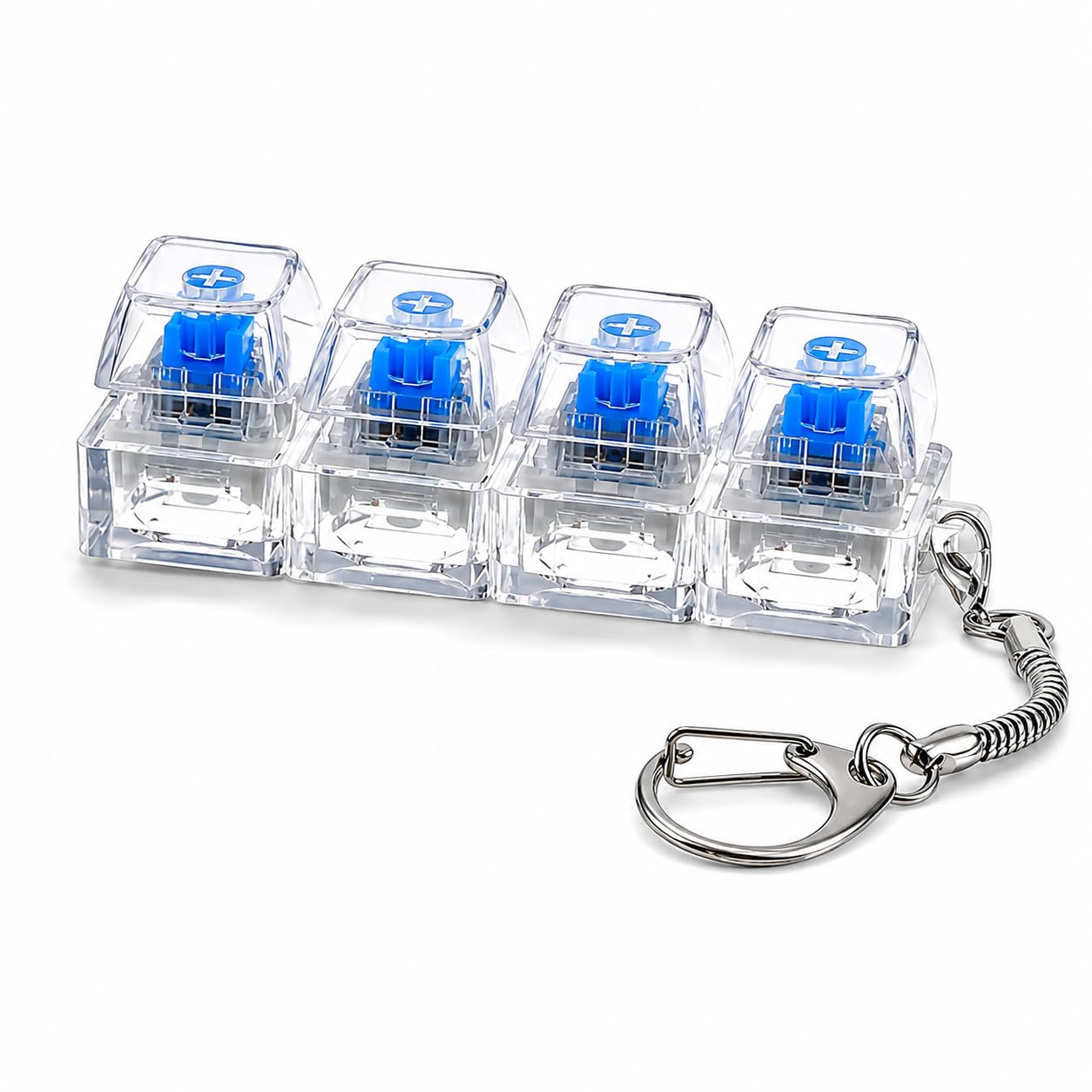Keyboard Keychain for stress Relief, Keyboard Fidget Keychain Keyboards Decompression Button Finger Clicker Toys Sensory Fun Toys Button Stress Relief Fidgets Gifts to Relieve Stress for Adults-image-46