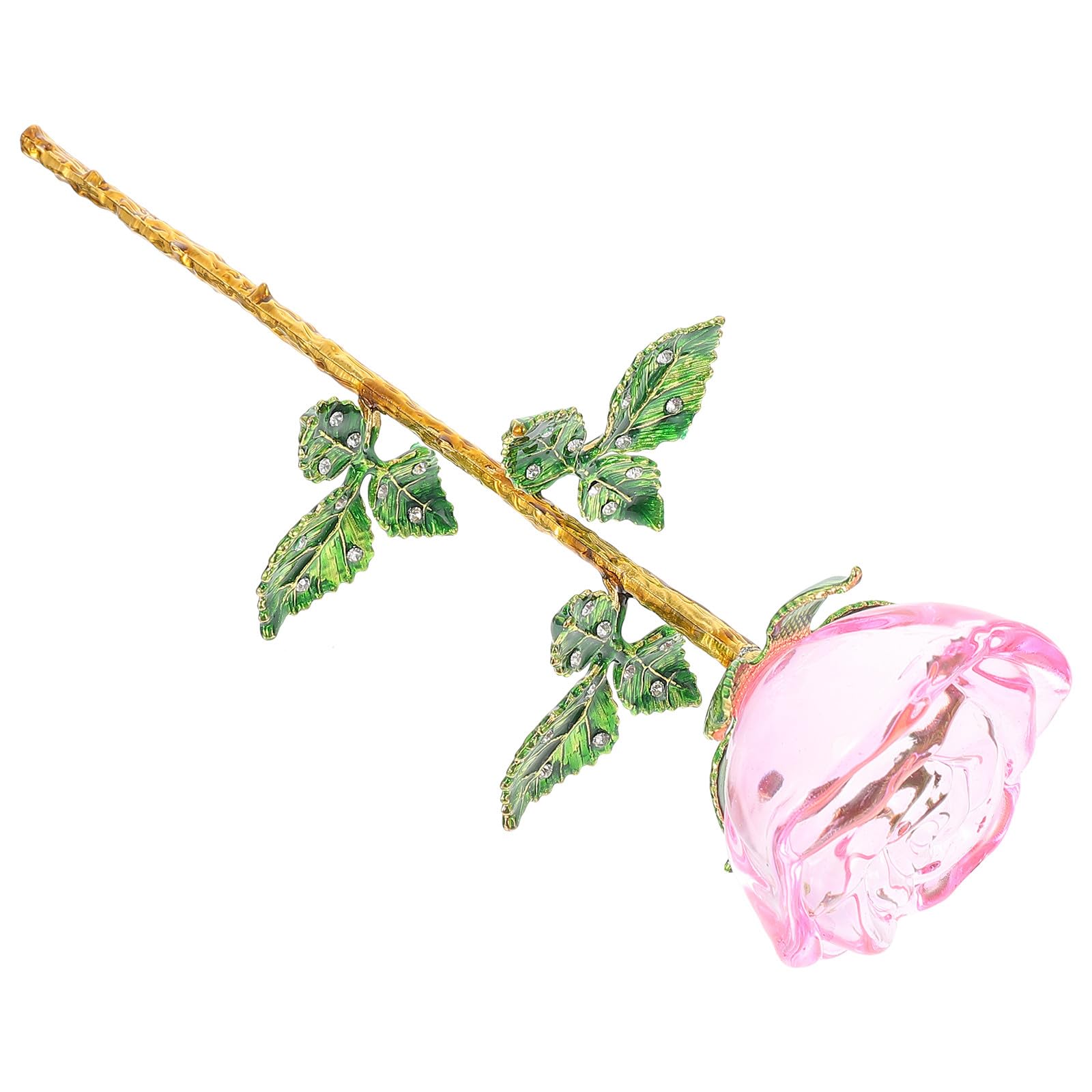 Künstlicher Rosenstrauß aus Glas mit Feiner Verarbeitung und Mehrschichtiger Optik Dekorative Künstliche Blume für Haus und Blumenarrangements