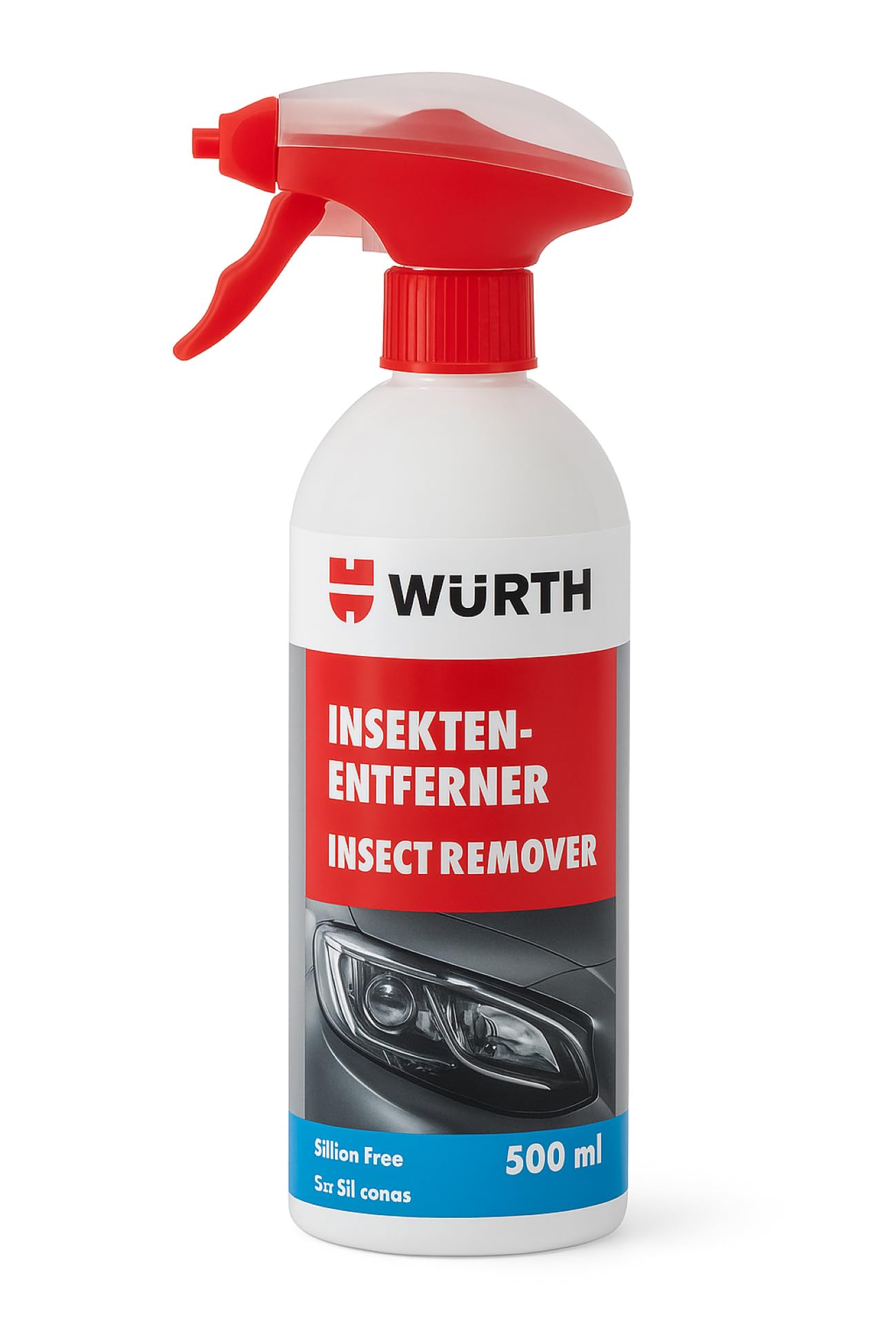 WURTH Eliminador de Insectos 500ml – Spray Espuma Activa para Cristales, Pintura, Cromo y Plásticos – Limpia Restos Secos sin Frotar – Ref. 08934700001