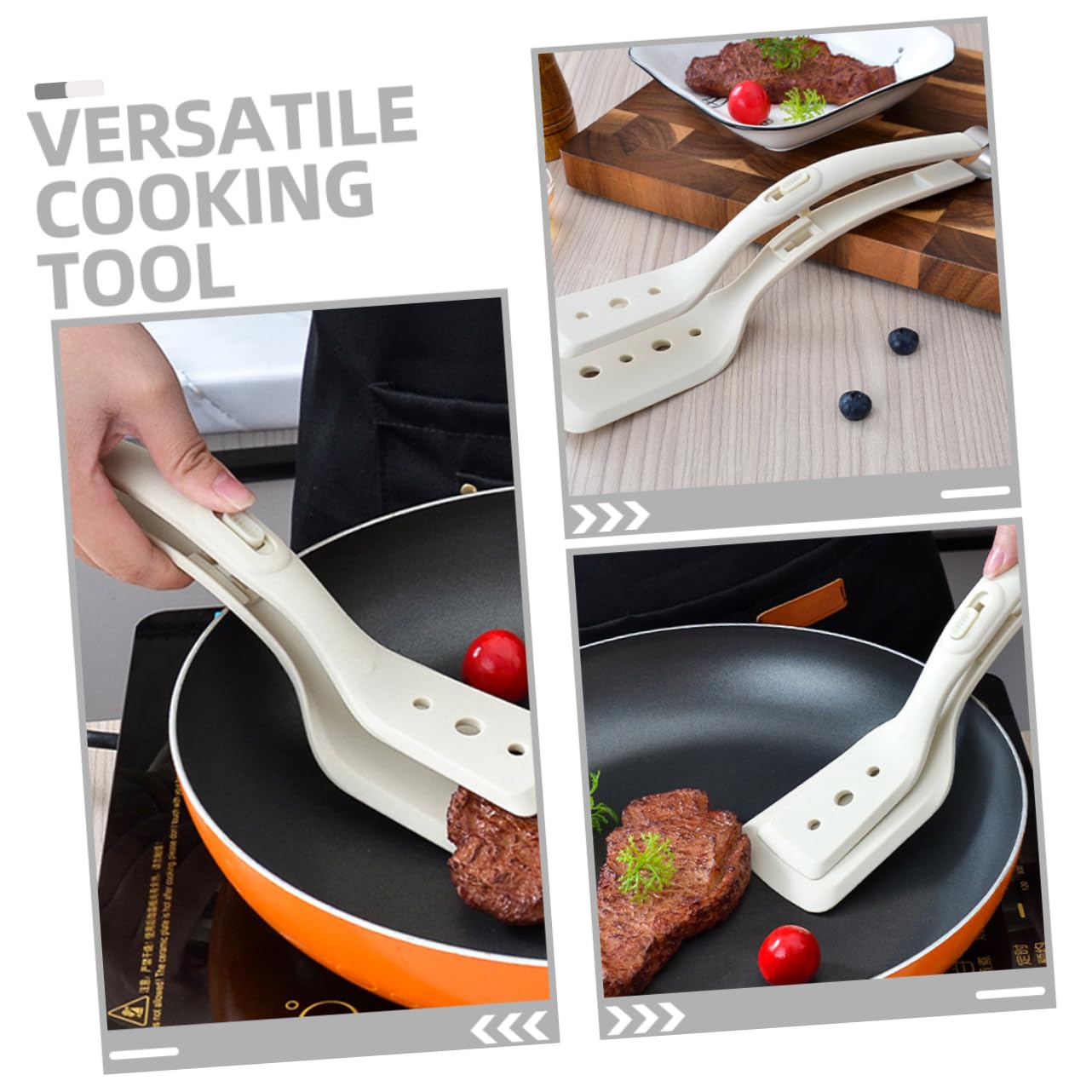 5stücke Silicone Küchenzange Hitzebeständige Spatel Und Grillzange Multifunktionale Kochzange Für Bbq Steak Fisch Und Einfach Zu Reinigen Rutschfester Griff