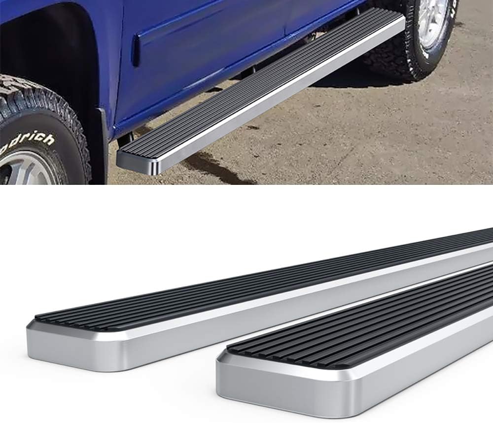 HD Ridez Running Boards Compatible with Chevy Colorado GMC Canyon 2004-2012 Crew Cab Steel Board 5" Polished Nerf Bar Side Steps Side Bars