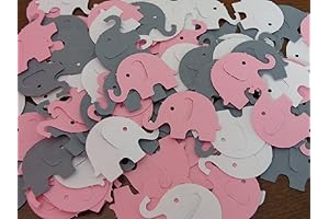Pink and White Elephant Confetti: Enchanting Decor for Baby Showers and Crafts