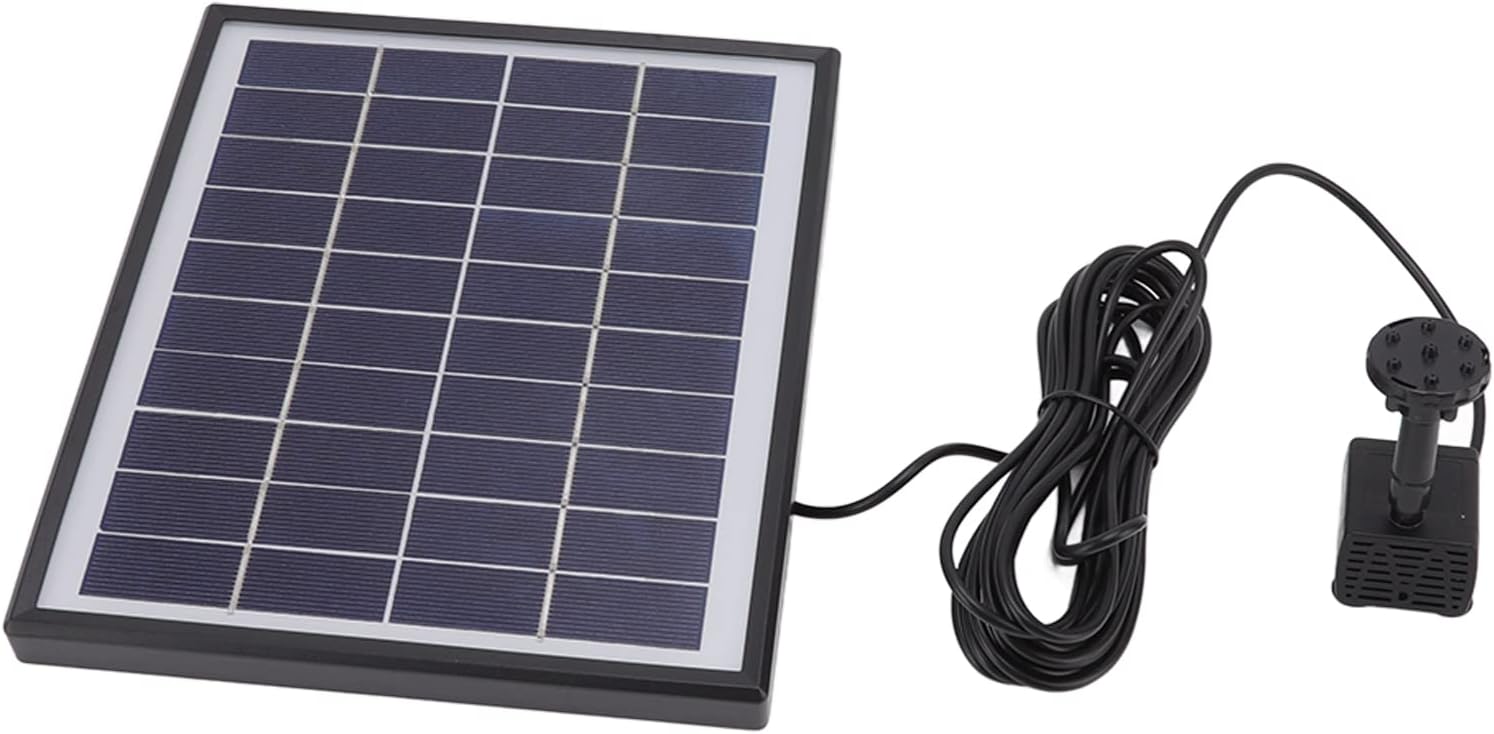 5.0W Solar Fountain Pump Prevent Clogging Portable Easy to Floating Solar for Outdoor 12V