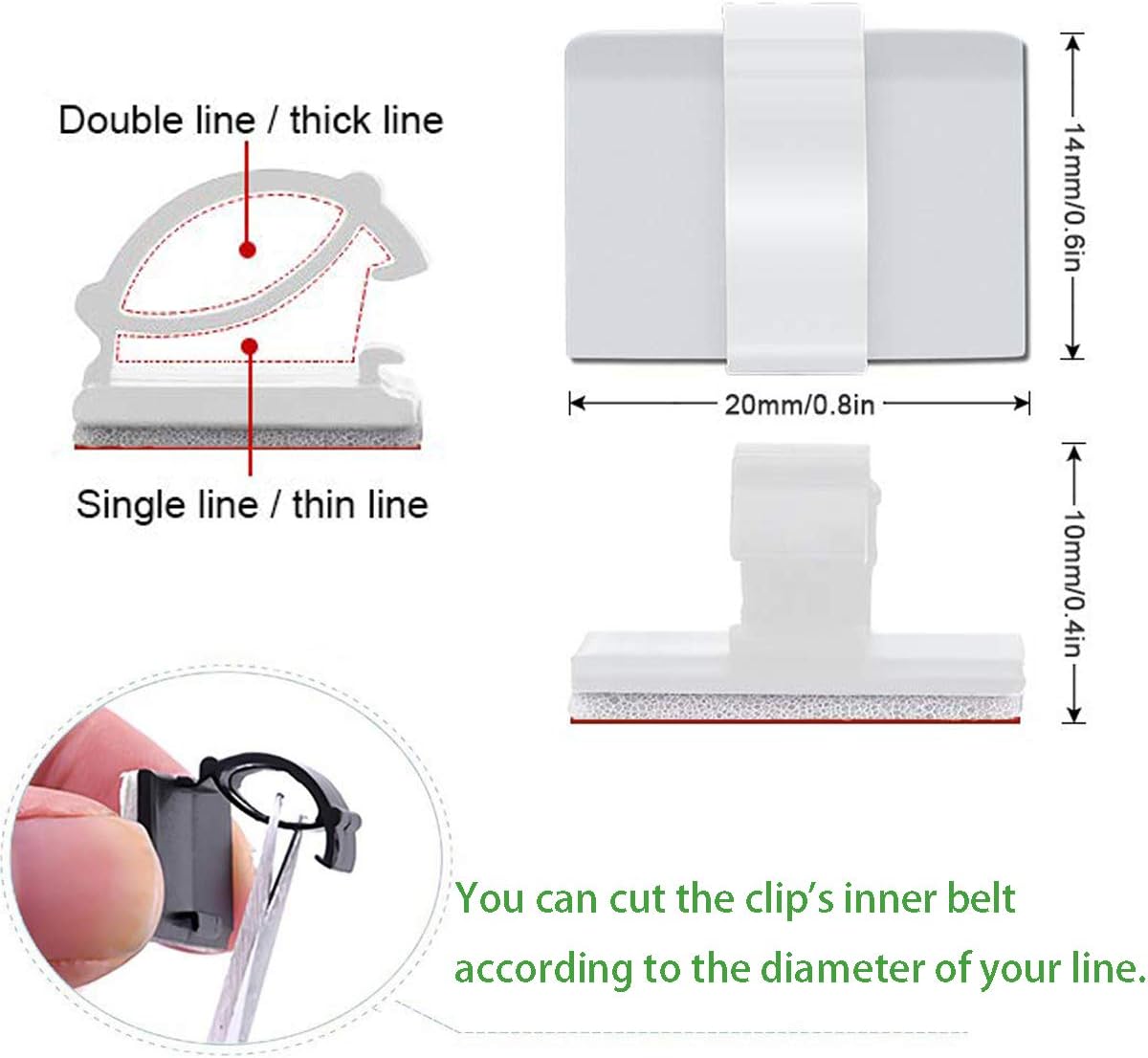 Cable Clips Self with Adhesive Cord Organizer, Wire Holder Clp