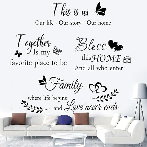 4 carteles de decoraciĂłn de pared para el hogar, This is us together bless this home amily, decoraciĂłn de pared para sala de estar, dormitorio, 4 carteles de decoraciĂłn de pared para el hogar, This is us together bless this home amily, decoraciĂłn de pared para sala de estar, dormitorio,
