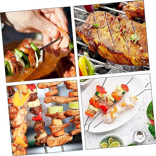 Happyyami 50 Peças De Aço Inoxidável Agulha De Rabo De Ganso Espetos De Metal Para Churrasco Espeto