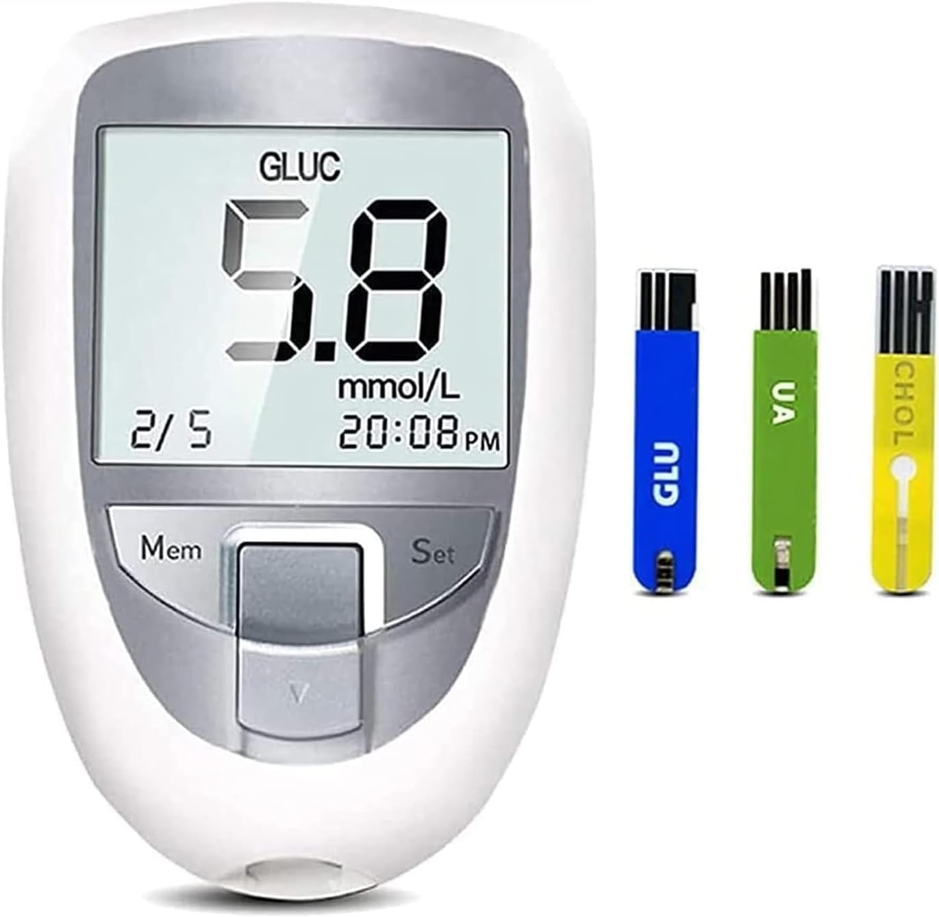 Tester Multifunzione Per Glucosio, Misuratore Di Colesterolo Totale Per Glucosio, Acido Urico 3 In 1, 50 Zuccheri Nel Sangue, 25 Acido Urico, 10 Colesterolo, Memorizzazione 300 Set Di Dati, Kit Per Te