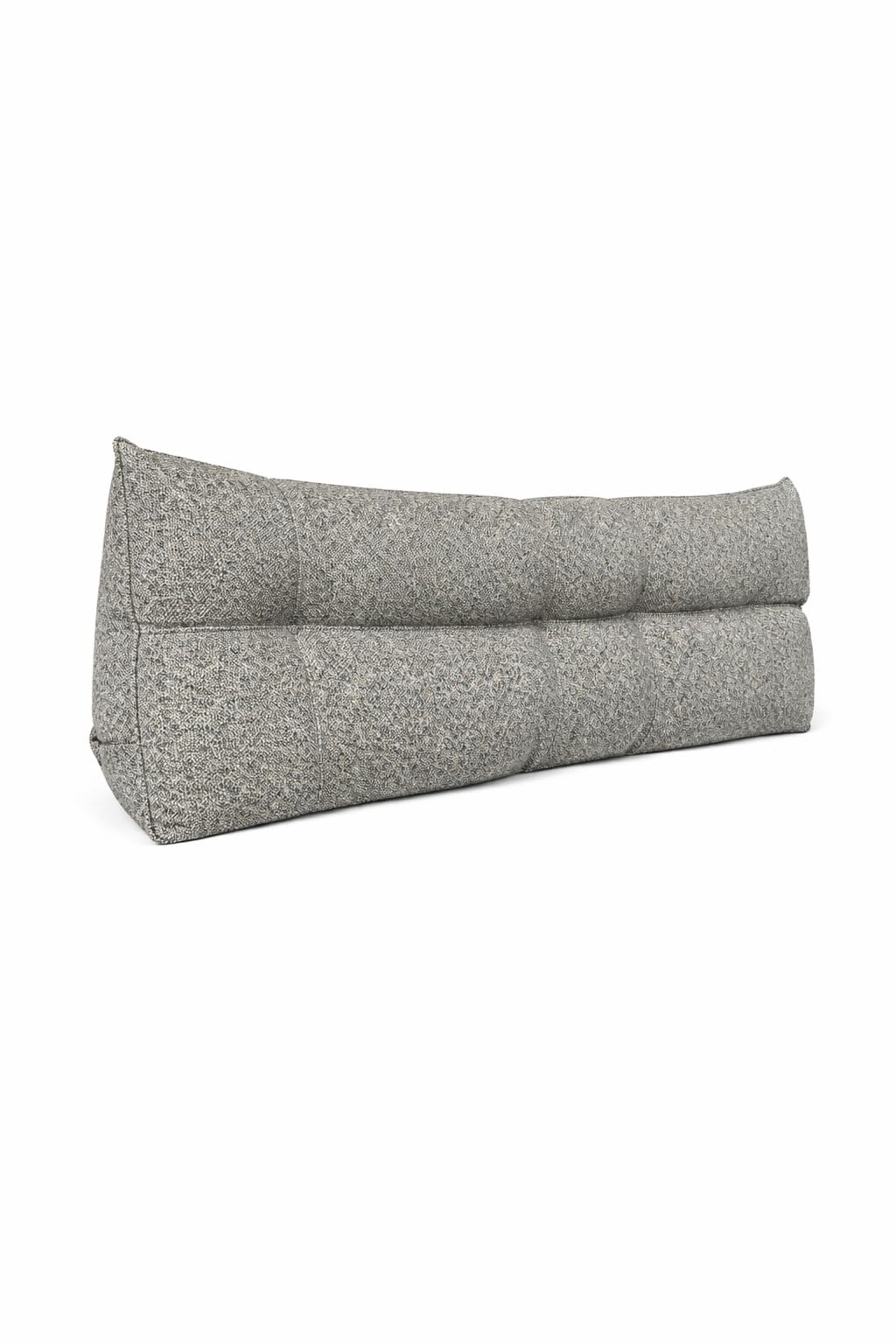 Lancashire Textiles Triangular Tweed Headboard Wedge Pillow, Ergonomic Bed Back Support Cushion, British Made (Grey, King Bed Size)