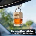 VMATE Astrum Car Air Freshener Diffuser 3 Pack - The Radiance Trilogy | Dreamy Lavender, White Tea Muse & Osmanthus Moon | Anti-Leak Hanging Freshener | Glass & Wood | Premium Car Freshener Gift Set