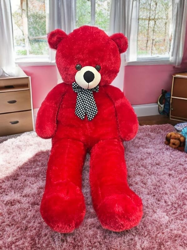 Image of Cionum Red Teddy Bear Soft Plush Toy for Kids - Cute Stuffed Toy - Soft Cuddly Plushie for Baby Boys & Girls, Return Gift - Teddybear 85cm