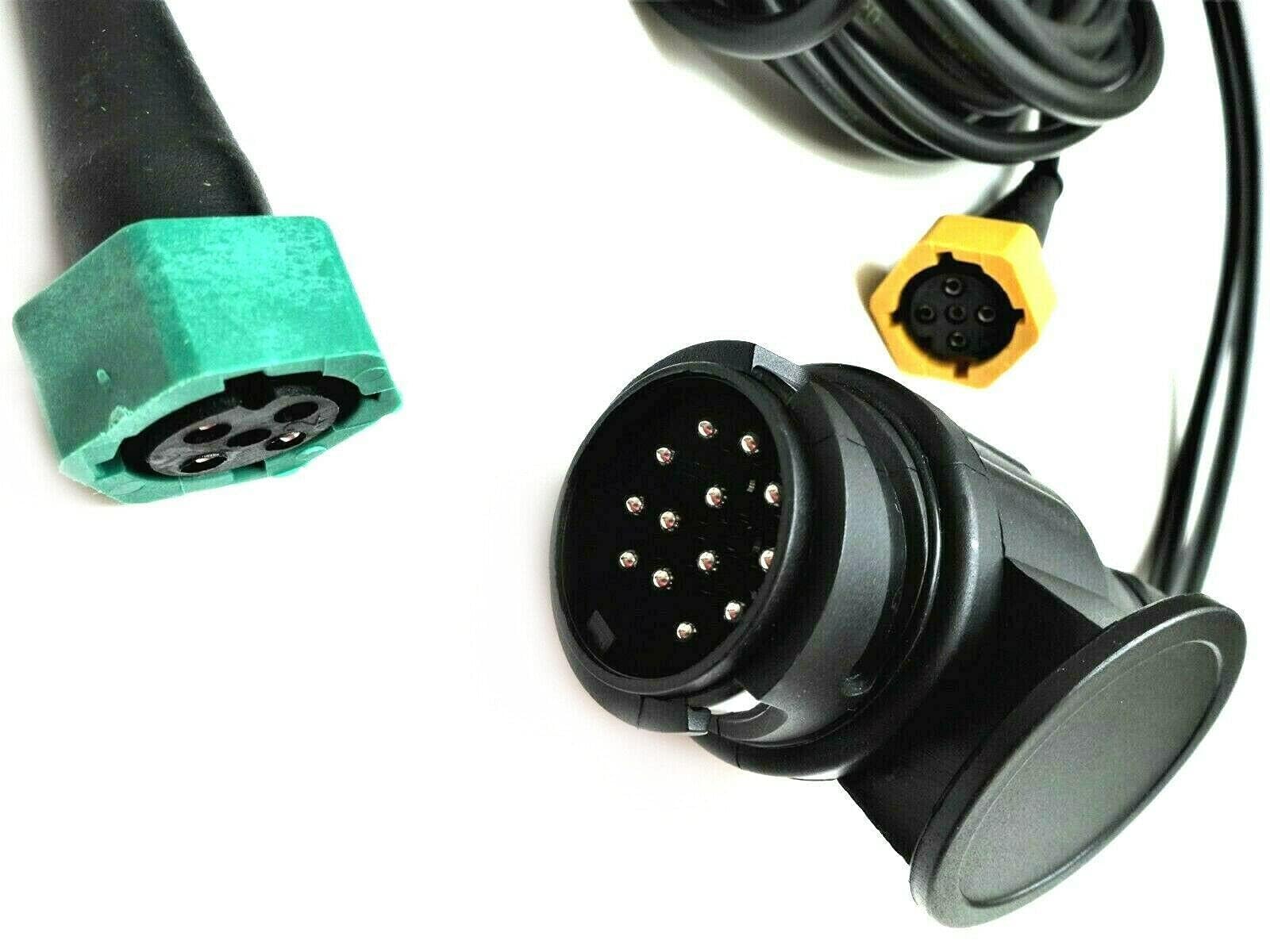 13-poliges Anhängerkabel 7m mit 2x 5-poligen Bajonett-Steckverbindern IP67 für Anhänger (7m Kabel)