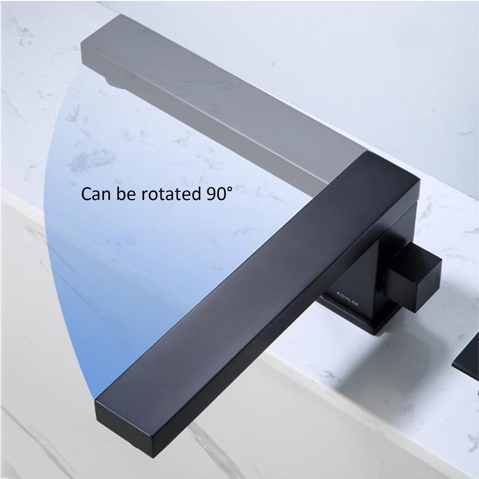 Grifo de bañera Grifo de bañera giratorio de 90 ° Grifo mezclador de bañera de latón Llenador de bañera de agua fría y caliente ajustable Aireador Grifo de bañera con ducha de mano extraíble Grifos de