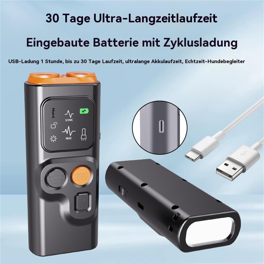 Ultraschall Anti-Bell Hundetrainer – Sanftes Hundetraining ohne Stromschläge, tragbares Anti-Bellen Gerät für kleine & große Hunde, sofort wirksam, sicher & diskret