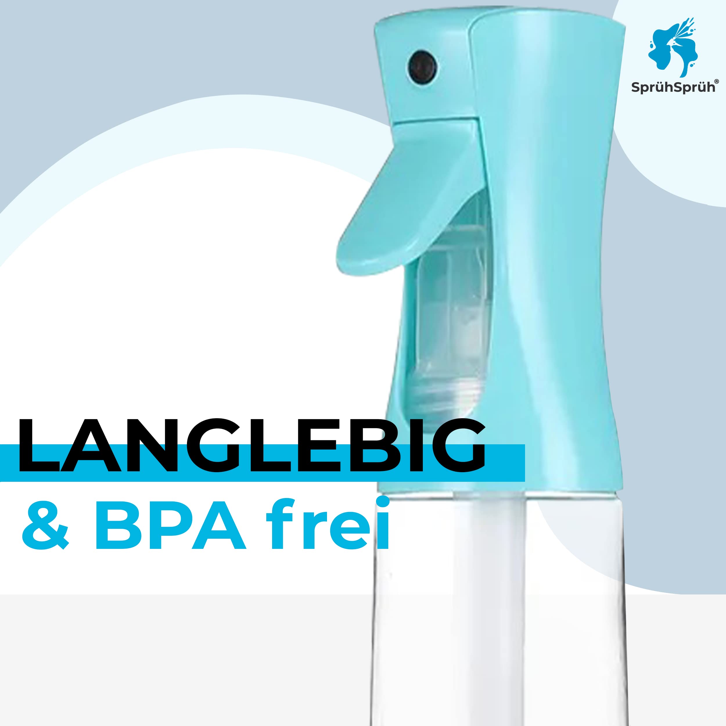 2x Kontinuierliche Sprühflaschen 300 Ml – Für Haare, Pflanzen & Reinigung, Ultrafeiner Nebel
