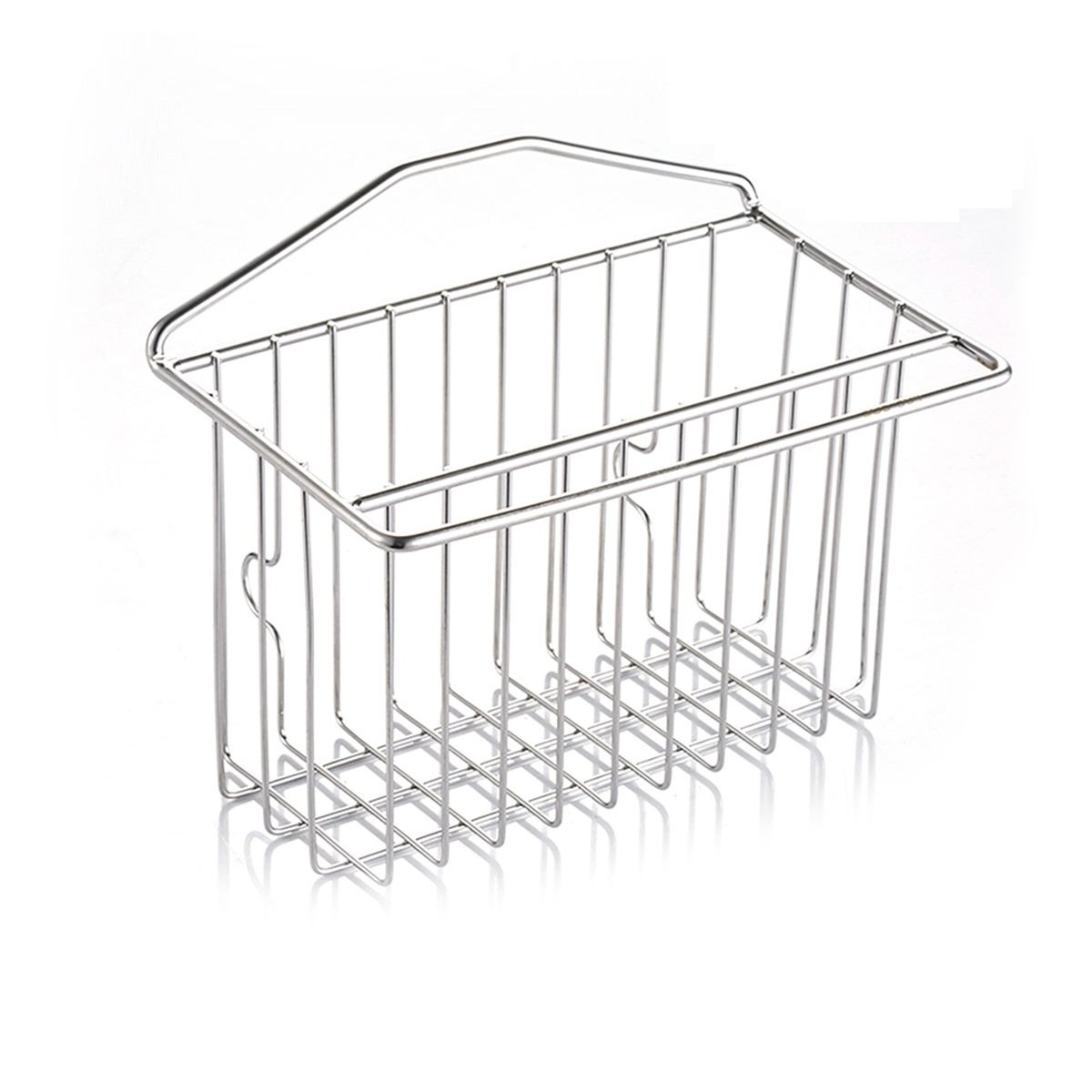 OUNONA Kitchen Sponge Holder Suction Cup Stainless Steel Dish Soap Caddy for Kitchen