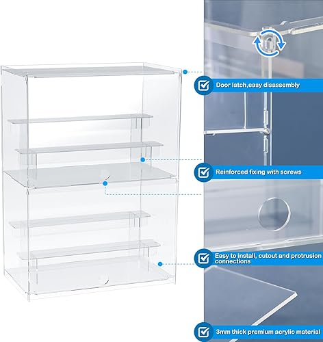 Miniatura 5 de Nynelly Estuche de exhibición de acrílico transparente de 4 niveles, organizador de almacenamiento a prueba de polvo para figuras de acción y pop,
