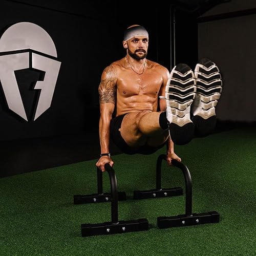Miniatura 3 de Titan Fitness Parallette - Juego de barra de realce de 14 pulgadas de alto, perfecto para el hogar y el garaje, equipo de ejercicio, entrenamiento