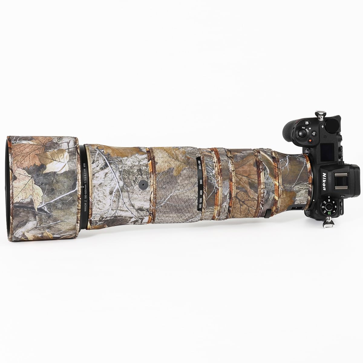 CHASING BIRDS Lens Camouflage Waterproof Coat for Nikon Z 180-600mm f/5.6-6.3 VR Rainproof Lens Protective Cover Version IV (Forest Camouflage)