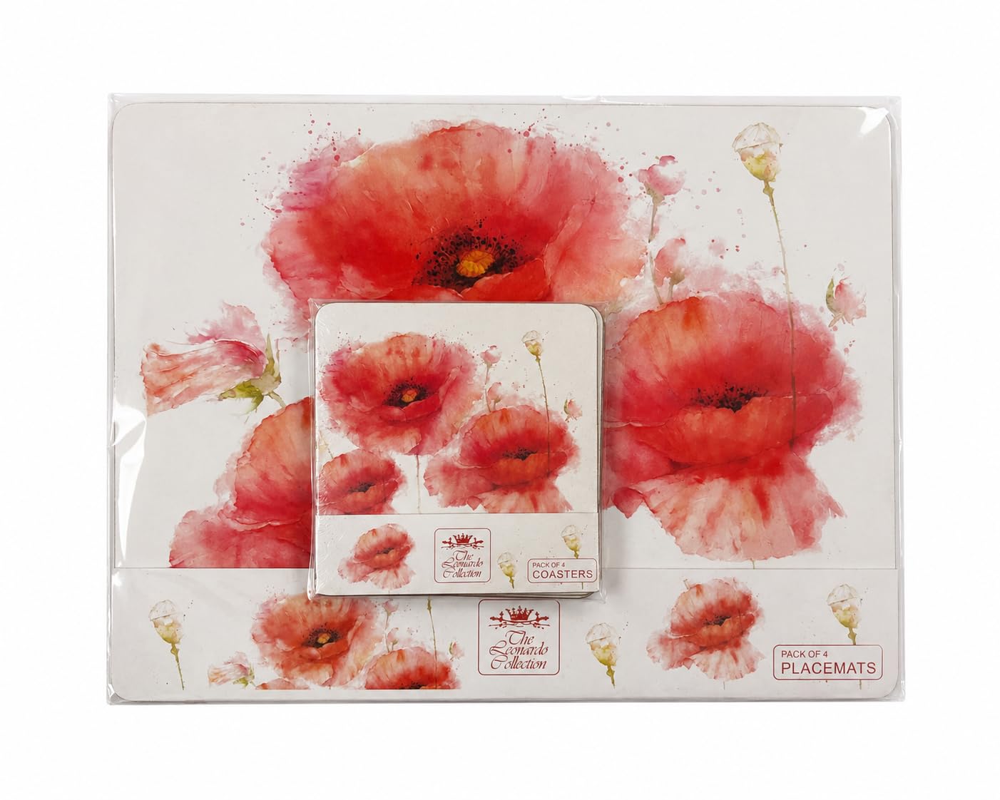 Tamersgifts Red Poppy Placemat And Coaster Set Sets Of 4 Placemats With 4 Matching Coasters (Red Poppy Placemat And Coaster Set)