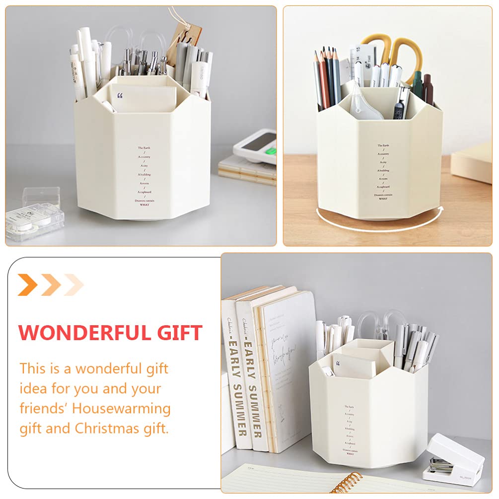 Porte-stylo Pot à crayons Papeterie Fournitures Organisateur de stockage Conteneur Enfants Crayons Ornement Conteneur Porte-stylo Bureau 360 degrés Rotation Crayon Organisateur Boîte de rangement Cont